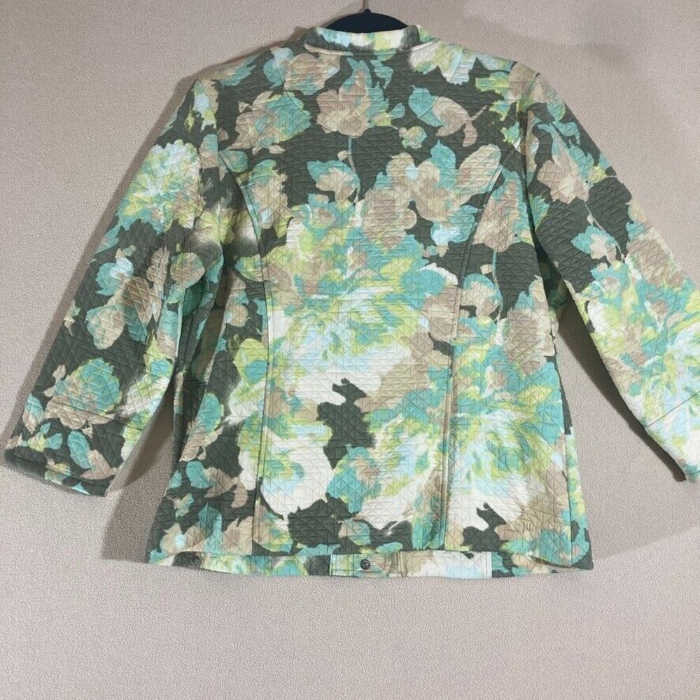 Isaac Mizrahi Live! Jacket‎ Large Watercolor Floral Quilted Artsy Mature Casual - Picture 8 of 9